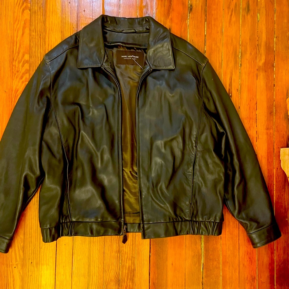 Marc New York Dark Brown Leather Blouson Jacket

Size XL